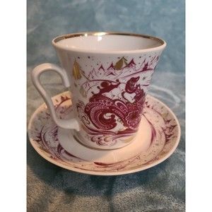 Lomonsov Russian Imperial mug and saucer